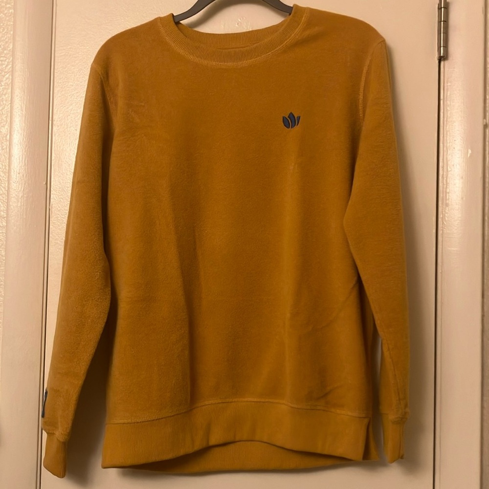 Dutch Bros Yellow/Gold Logo Crewneck Lightweight Fleece Sweater M unisex